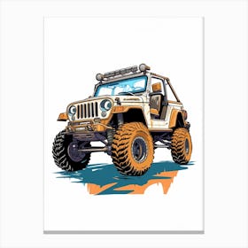 Jeep Wrangler Line Drawing 4 Canvas Print