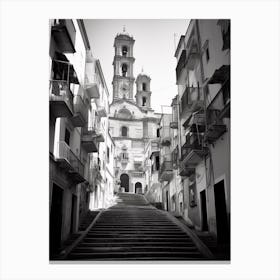 Amalfi, Italy, Black And White Photography 3 Canvas Print