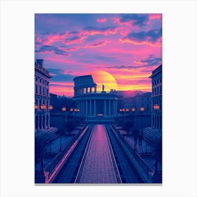 Sunset Over A City 5 Canvas Print