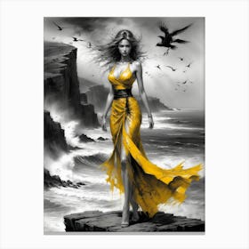 Woman In A Yellow Dress Canvas Print