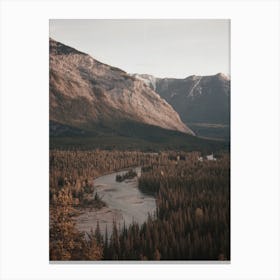 River Running Through Valley Canvas Print