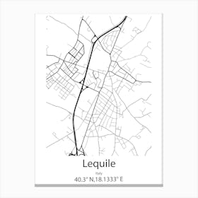 Lequile,Italy Minimalist Map Canvas Print