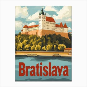 Aihrgdesign A Vintage Travel Poster Of Bratislava 2 Canvas Print