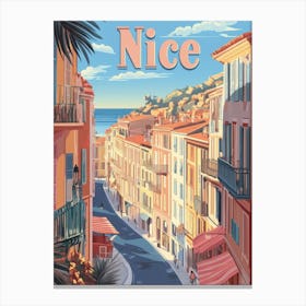 Aihrgdesign A Retro Travel Poster For Nice 1 Canvas Print