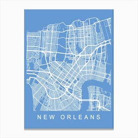 New Orleans Map Blueprint Canvas Print