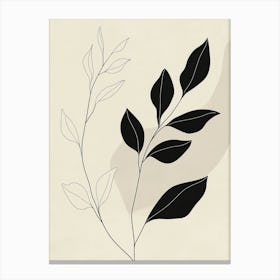 Black And White Leaves Canvas Print