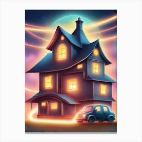 House At Night 1 Canvas Print