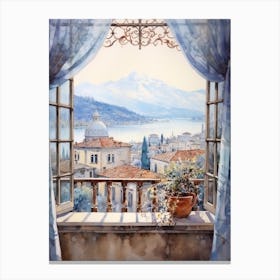 Winter Cityscape Lake Como Italy 1 Canvas Print