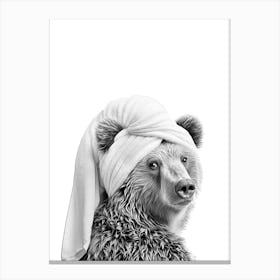 Bear In A Towel 1 Canvas Print