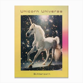 Glitter Unicorn In Space Abstract Collage 2 Poster Canvas Print