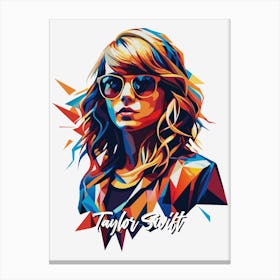 Taylor Swift 05 Portrait Music Icon WPAP Pop Art Style Canvas Print