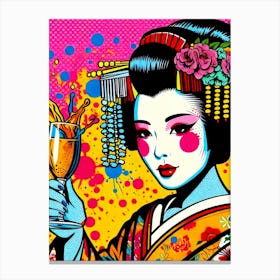 Geisha Pop Color Style Canvas Print