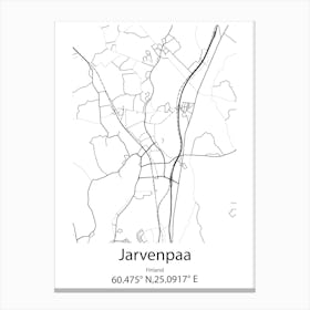 Jarvenpaa,Finland Minimalist Map Canvas Print