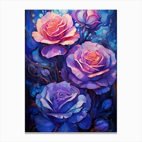 Pink And Purple Roses Canvas Print