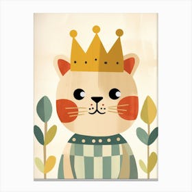 Little Cougar 3 Wearing A Crown Canvas Print