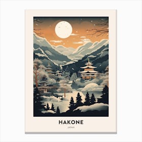 Winter Night  Travel Poster Hakone Japan 3 Canvas Print