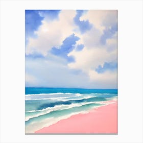 Anse Chastanet Beach, St Lucia Pink Watercolour Canvas Print