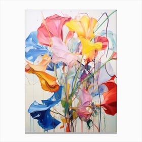 Abstract Flower Painting Morning Glory 1 Canvas Print