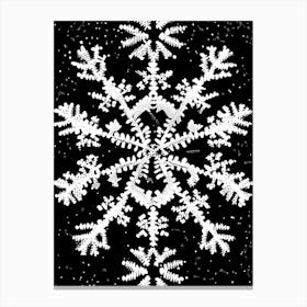 Winter Snowflake Pattern,Snowflakes Black & White 2 Canvas Print