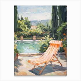 Sun Lounger By The Pool In Milan Italy 2 Canvas Print