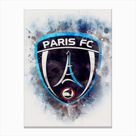 Paris Fc Brokem Glass Watercolor Canvas Print