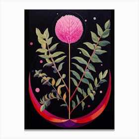 Globe Amaranth 1 Hilma Af Klint Inspired Flower Illustration Canvas Print