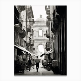 Naples, Italy,  Black And White Analogue Photography  4 Canvas Print