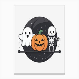 Ghost And Pumpkin Canvas Print