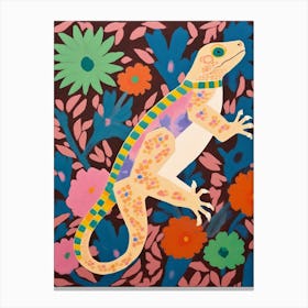 Maximalist Animal Painting Lizard Canvas Print