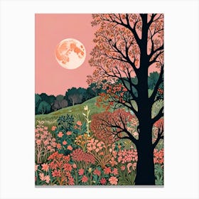 William Morris Moonlight In The Garden 5 Canvas Print