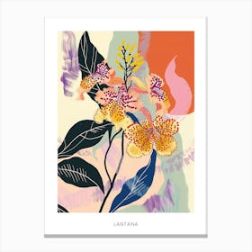 Colourful Flower Illustration Poster Lantana 2 Canvas Print