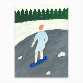Run : skateboarder series - How much further do I need to go Canvas Print