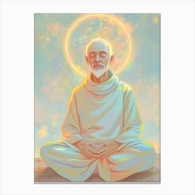 Friendly Old Man in Meditation Canvas Print