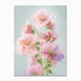 Delphinium Flowers Acrylic Painting In Pastel Colours 2 Canvas Print