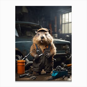 Beaver Mechanic Canvas Print