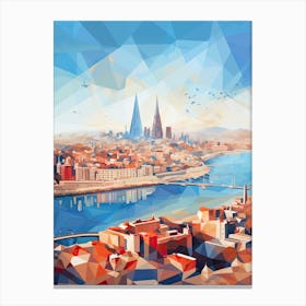 Barcelona, Spain, Geometric Illustration 3 Canvas Print