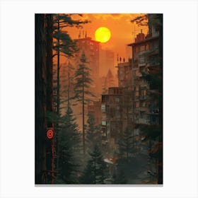 Sunset In The Woods 1 Canvas Print