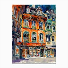 Zurich Book Nook Bookshop 3 Canvas Print