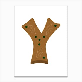 Gingerbread Decorative Letters Living Room Holiday Display 23 Canvas Print