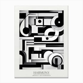 Harmony Abstract Black And White 7 Poster Canvas Print