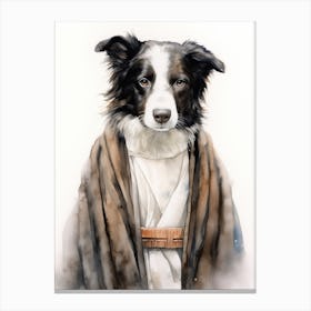 Border Collie Dog As A Jedi 3 Canvas Print