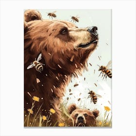 Sweat Bee Storybook Illustration 4 Canvas Print