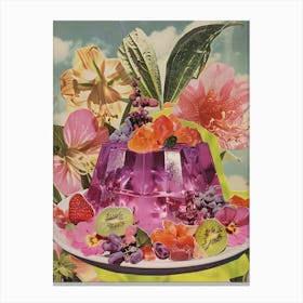 Purple Jelly Retro Dessert Collage 2 Canvas Print