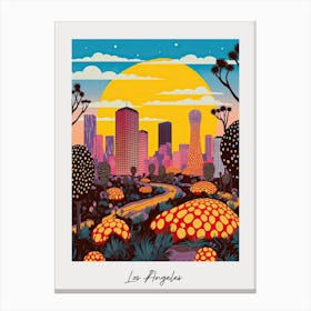 Poster Of Los Angeles, Illustration In The Style Of Pop Art 1 Canvas Print
