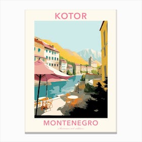 Kotor, Montenegro, Flat Pastels Tones Illustration 3 Poster Canvas Print