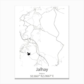 Jalhay,Belgium Minimalist Map Canvas Print