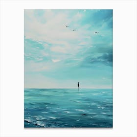 Man In The Ocean Canvas Print