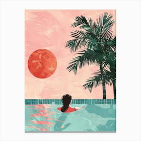 Sunset In The Pool Canvas Print