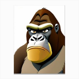 Gorilla With Confused Face, Gorillas Scandi Cartoon 2 Canvas Print