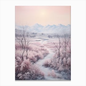 Dreamy Winter Painting Denali National Park United States 3 Canvas Print